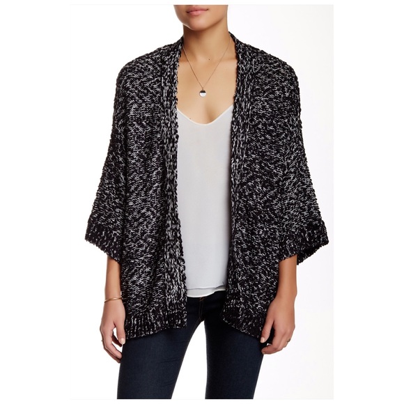 Chaus Sweaters - Chaus Black White Marled Open Front Cardigan